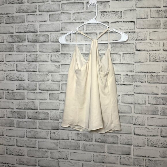 J CREW Scalloped Cami Tank Top Ivory Cream Racerback Spaghetti Blouse size 4 - Picture 5 of 10